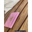 Chanel Gold-Tone Metal Logo Card Holder AP3048 in Grained Calfskin Pink