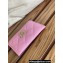 Chanel Gold-Tone Metal Logo Card Holder AP3048 in Grained Calfskin Pink