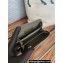 Chanel Gold-Tone Metal Logo Zip Card Holder AP3045 in Grained Calfskin Green