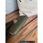 Chanel Gold-Tone Metal Logo Zip Card Holder AP3045 in Grained Calfskin Green