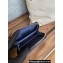 Chanel Gold-Tone Metal Logo Zip Card Holder AP3045 in Grained Calfskin Blue
