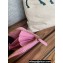 Chanel Gold-Tone Metal Logo Zip Card Holder AP3045 in Grained Calfskin Pink
