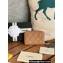 Chanel Gold-Tone Metal Logo Zip Card Holder AP3045 in Grained Calfskin Brown