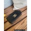 Chanel Gold-Tone Metal Logo Zip Card Holder AP3045 in Grained Calfskin Black