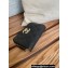 Chanel Gold-Tone Metal Logo Zip Card Holder AP3045 in Grained Calfskin Black