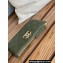 Chanel Gold-Tone Metal Logo Zip Card Holder AP3049 in Grained Calfskin Green