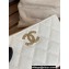 Chanel Gold-Tone Metal Logo Zip Card Holder AP3049 in Grained Calfskin White