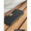 Chanel Gold-Tone Metal Logo Zip Card Holder AP3049 in Grained Calfskin Black