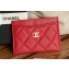 Chanel Classic Card Holder AP0213 in Grained Calfskin Red