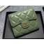 Chanel Classic Small Flap Wallet AP0231 in Lambskin Green/Gold