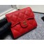 Chanel Classic Small Flap Wallet AP0231 in Grained Calfskin Red/Gold