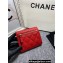 Chanel Classic Small Flap Wallet AP0231 in Grained Calfskin Red/Gold