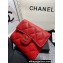 Chanel Classic Small Flap Wallet AP0231 in Grained Calfskin Red/Gold
