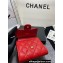 Chanel Classic Small Flap Wallet AP0231 in Grained Calfskin Red/Gold