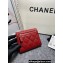 Chanel Classic Small Flap Wallet AP0231 in Grained Calfskin Red/Silver