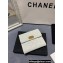 Chanel Boy Small Flap Wallet AP2090 in Grained Calfskin White/Gold