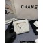 Chanel Boy Small Flap Wallet AP2090 in Grained Calfskin White/Gold