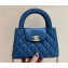 Chanel Shiny Aged Calfskin Mini Shopping Bag AS4416 Blue 2023 (ORIGINAL QUALITY)