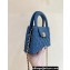 Chanel Shiny Aged Calfskin Mini Shopping Bag AS4416 Blue 2023 (ORIGINAL QUALITY)