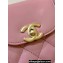 Chanel Shiny Aged Calfskin Mini Shopping Bag AS4416 Coral Pink 2023 (ORIGINAL QUALITY)