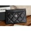 Chanel Classic Card Holder AP0213 in Grained Calfskin Black/Silver