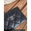 Chanel Classic Card Holder AP0213 in Grained Calfskin Black/Silver
