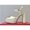 Valentino Heel 11cm Platform 3cm Vlogo sandals in Patent leather White