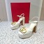 Valentino Heel 11cm Platform 3cm Vlogo sandals in Patent leather White