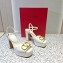 Valentino Heel 11cm Platform 3cm Vlogo sandals in Patent leather White