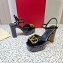 Valentino Heel 11cm Platform 3cm Vlogo sandals in Patent leather Black