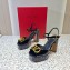 Valentino Heel 11cm Platform 3cm Vlogo sandals in Patent leather Black