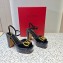 Valentino Heel 11cm Platform 3cm Vlogo sandals in Patent leather Black