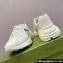 Gucci leather Rhyton Women/Men Sneakers with Contrasting Interlocking G cut-out White/Blue 2023