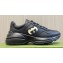 Gucci leather Rhyton Women/Men Sneakers with Contrasting Interlocking G cut-out Black/White 2023