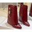 Givenchy Heel 8.5cm Shark Lock ankle boots in smooth calfskin leather Dark Red 2023