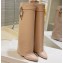 Givenchy Heel 8.5cm Shark Lock boots in smooth calfskin leather Nude 2023