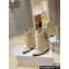Givenchy Heel 8.5cm Shark Lock ankle boots in smooth calfskin leather Stitching Beige 2023