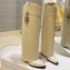 Givenchy Heel 8.5cm Shark Lock boots in smooth calfskin leather Stitching Beige 2023