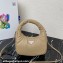 Prada Soft padded nappa leather mini-bag 1BA384 Beige 2023