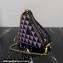 Prada Symbole leather and fabric mini bag 1BC176 Black/Purple 2023