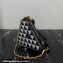 Prada Symbole leather and fabric mini bag 1BC176 Black/White 2023