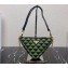 Prada Symbole leather and fabric mini bag 1BC176 Black/Green 2023