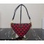 Prada Symbole leather and fabric mini bag 1BC176 Black/Red 2023