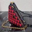 Prada Symbole leather and fabric mini bag 1BC176 Black/Red 2023