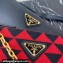 Prada Symbole leather and fabric mini bag 1BC176 Black/Red 2023
