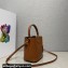 Prada Panier leather mini-bag 1BA373 Brown 2023