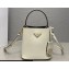 Prada Panier leather mini-bag 1BA373 White 2023