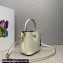Prada Panier leather mini-bag 1BA373 White 2023