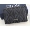 Dior Flap Card Holder in Black CD Diamond Canvas