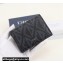 Dior Flap Card Holder in Black CD Diamond Canvas